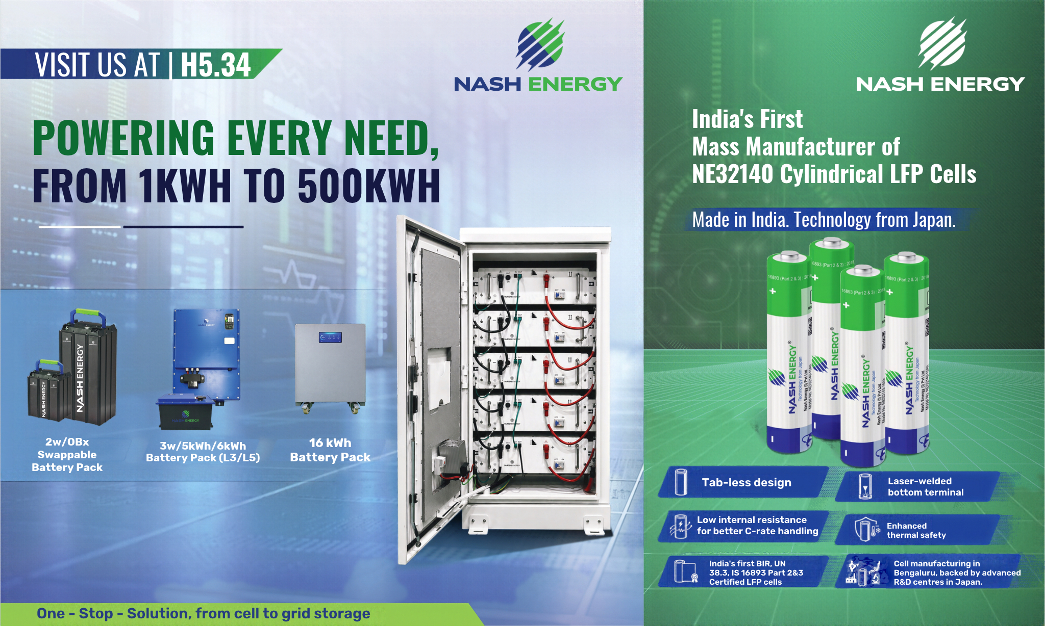 NASH Energy to Showcase Made in India LFP Cell and Energy Storage Solutions at The Battery Show India 2026