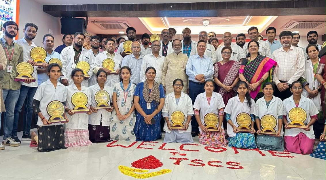 MP Dr. K. Laxman Felicitates Blood Bank and Donation Camp Staff at TSCS on completion of 4000 Voluntary Blood Donation Camps