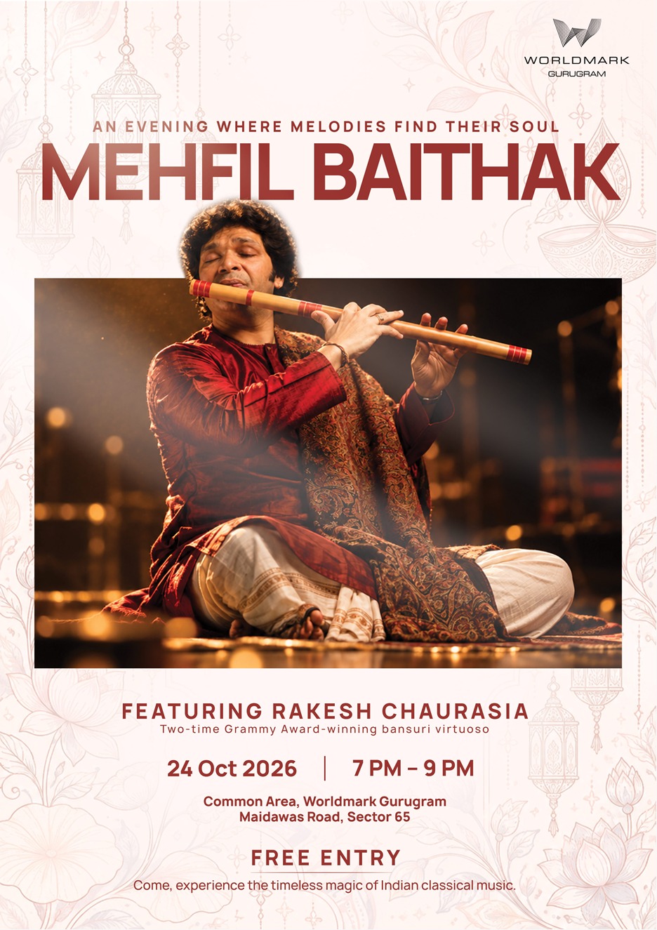 Worldmark Gurugram to Host Mehfil Baithak Featuring Grammy Award-Winning Bansuri Virtuoso Rakesh Chaurasia