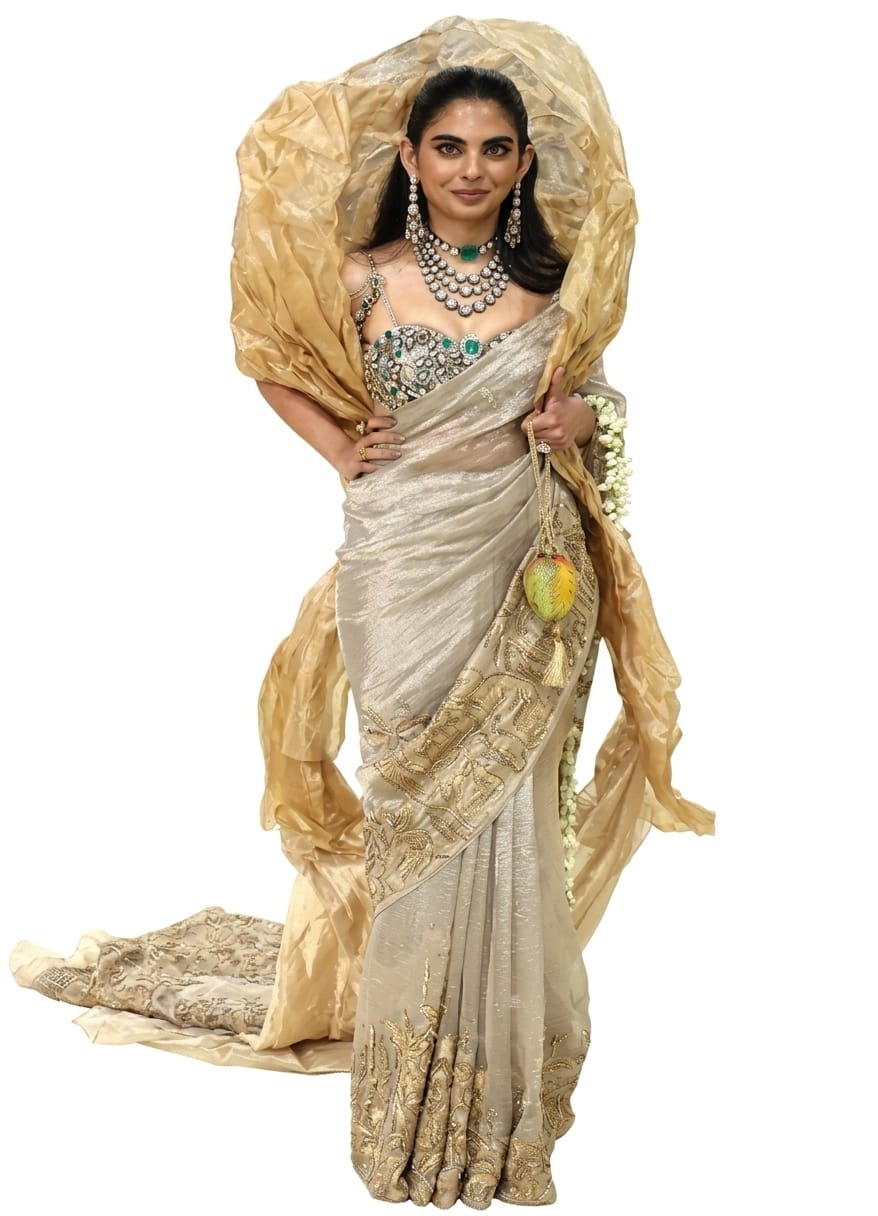 Isha Ambani Stuns in Gaurav Gupta Couture Saree at Met Gala 2026