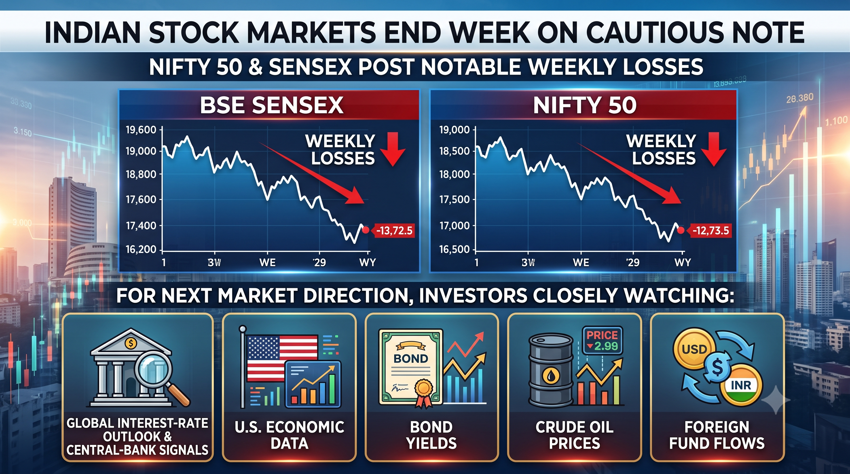 Indian Equities End Week Lower as Global Rate Uncertainty Weighs on Sentiment
