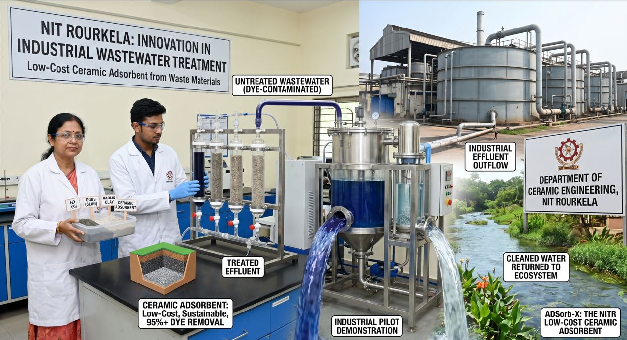 NIT Rourkela Develops Low-Cost Ceramic Adsorbent for Industrial Wastewater Treatment
